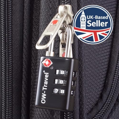 OW-Travel Suitcase Locks, TSA Approved Luggage Locks, Open Alert, Black 4Pk — view 4