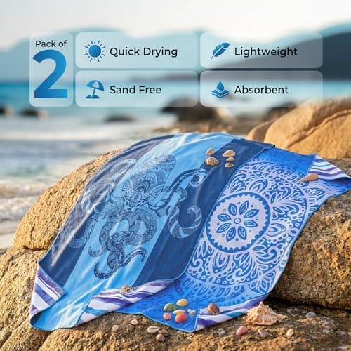 Utopia Towels - 2 Pack Microfiber Beach Towel (81 x 180 CM) — view 3