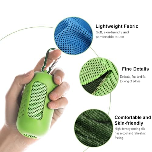 Gym Towels, 3 Pack Cooling Towel Soft Microfiber with Portable Silicone Sleeves, Breathable Instant Towels, Microfiber Soft Quick Dry Gym Towel for Sport Camping Swim Fitness(30 x 90cm, 3 Colors) — view 3