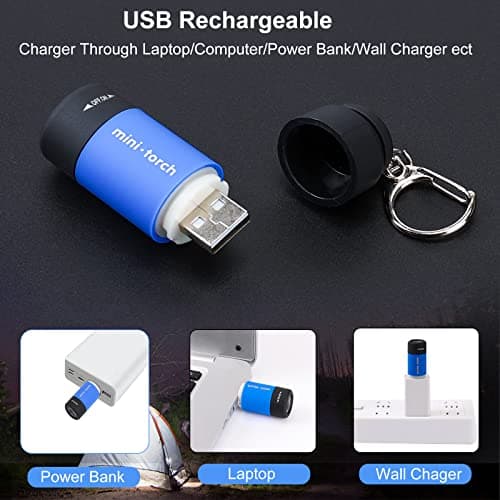 Mini Keychain Torches Rechargeable, Small LED Flashlight Torches 12 Packs — view 3