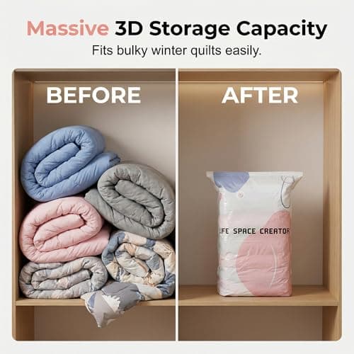 No‑Pump Vacuum Storage Bags, Vakuumbeutel ohne Pumpe, Vakuum-Aufbewahrungsbeutel, platzsparende Versiegelungsbeutel,3D-Vakuum-Aufbewahrungsbeutel Ohne Pumpe, Bettdecken & Reisen (5PC,100 * 80 * 30cm) — view 3