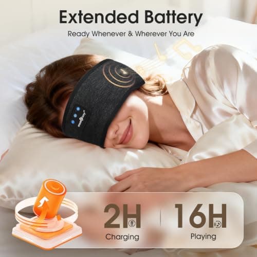 MUSICOZY Sleep Headphones Cooling Headband Headphones for Side Sleeper — view 3