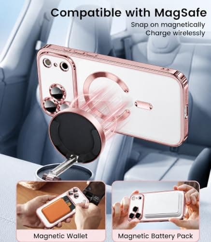 For iPhone 18/17 Pro Max Case Clear Compatible with MagSafe Rose Gold — view 6
