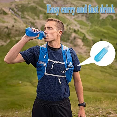 AXEN 500ML Soft Flask, TPU Foldable Running Hydration Flask, Soft Collapsible Water Bottle for Hydration Pack Cycling Marathon Running Hiking — view 5