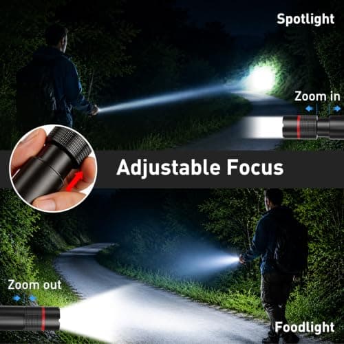 Mini Pocket Torch Rechargeable 2 Pack, Christmas Dad Gifts for Him Men — view 3