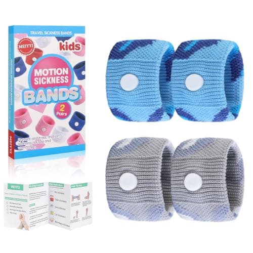 MEIYYJ Travel Sickness Bands Cruise Accessories Must Haves Sickness Bands for Children Gifts for Sea Sickness Wristbands Travel Sickness Kids Wristbands Cruise & Sea Travel Essentials-Camo Blue/Gray