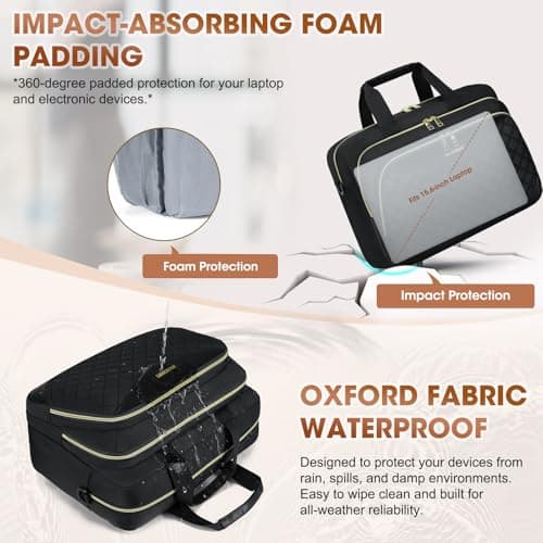 RAINSMORE Laptop Bags for Women 15.6 Inch Briefcase Messenger Bag — view 5