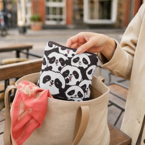 VALICLUD 1 Sanitary Pad Storage Bag, Period Pouch with Panda Print Zipper — view 4