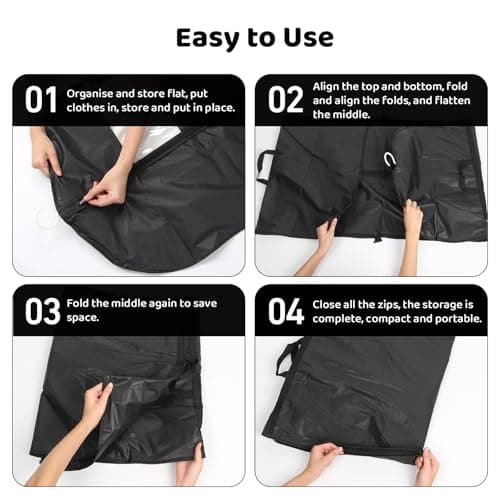 180 x 60cm Long Dress Bag Cover, Travel Dustproof Garment Bag Foldable — view 4