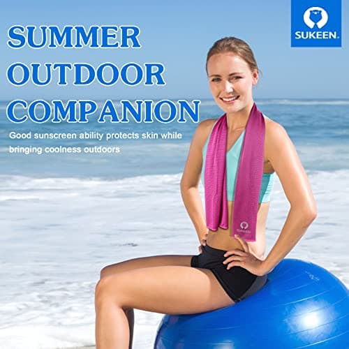 Sukeen Cooling Towel, 40"x12" Cooling Towels for Neck, Soft Breathable Sweat Gym Towel, Stay Cool Ice Cold Towels for Sport Workout Yoga Golf Running Camping — view 5