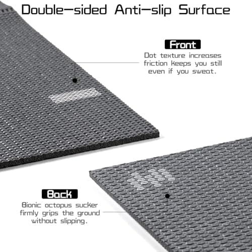 Avoalre Travel Yoga Mat Non Slip Foldable Portable Gym Mat Fitness Training Pilates Exercise Mat Workout for Women Men-Gray — view 3