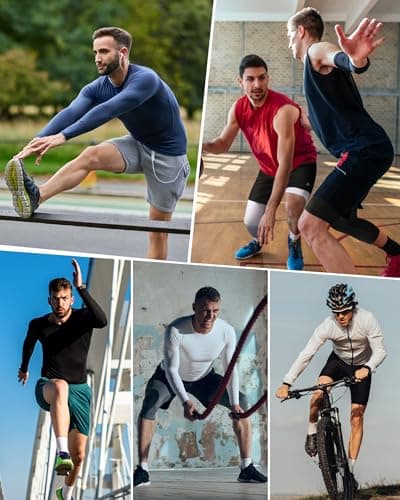 Roadbox Men's Compression Top, Long Sleeve Running Base Layer, Quick-Drying — view 6