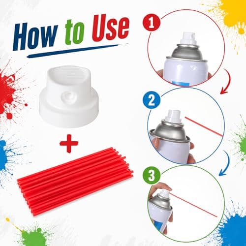 15Pcs Spray Can Nozzles 21Pcs Extension Tubes Kit Universal Spray Paint Caps for Female Cans Tips Adapter Set for Graffiti Auto Repair DIY Art and Home Improvement — view 6