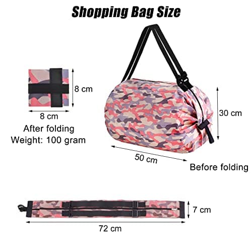 QZDAFFIC Foldable Shopping Bags with Secure Zipper — view 4