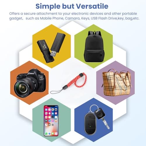FgofhFu 6PCS Adjustable Wrist Strap Hand Lanyard with Movable Button for Cellphone,Phone,Camera,GoPro, PSP, Flashlight,Keys, Keychains, USB Flash Drives and More Device, Multi-Color — view 5