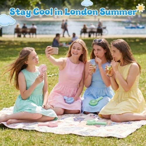 Weewooday 8 Pack Mini Handheld Portable Fan, USB Rechargeable — view 5
