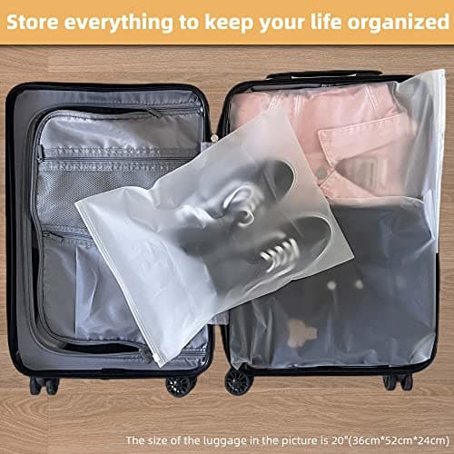10Pcs Large Travel Storage Bags, Space Saver Ziplock Clothes Bag Frosted Waterproof Packing Luggage for Clothes, Shoes, Toiletries, Maternity essentials (40x30CM) — view 5