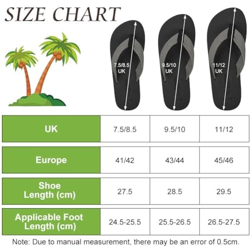 BSBUY Unisex Flip Flops Mens Flatform Beach Flip-Flop EVA Slippers Ladies Girls Yoga Mat Cushion Thong Sandals Beach Travel Platform Sandals Slip-Resistant Flat Flip Flops for Shower(UK:7.5-8.5) — view 3
