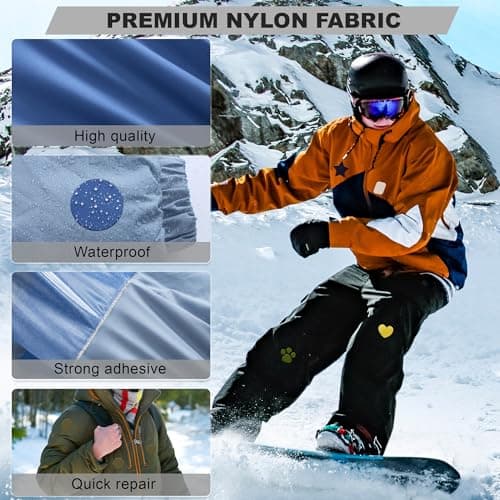 15 Pieces 9 x 12 cm Nylon Repair Patches Nylon Fabric Patch Self-Adhesive Tent Repair Tape Waterproof Lightweight Repair Patches Repair Patch Kit for Clothing Down Jacket Bag (Color Set A) — view 3