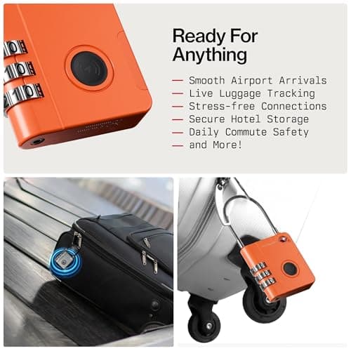 KeySmart SmartLock Tracking Luggage Locks TSA Approved-Compatible with Apple Find My App, Bluetooth GPS Tracker, Replaceable Non-Rechargeable Battery, Lock Your Suitcases and Keep Track of It — view 3