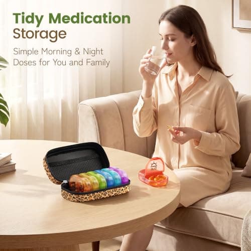 Serfeymi Weekly Pill Boxes Organiser 7 Day 2 Times a Day Tablet Organiser — view 6