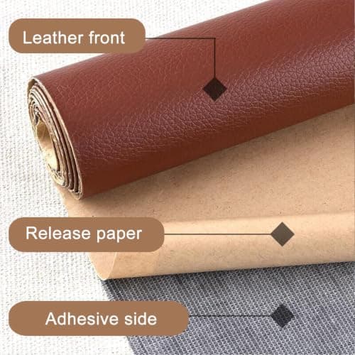 Strong Self Adhesive Leather Repair Patch, Large Size 39x55Inche,Burgundy — view 5