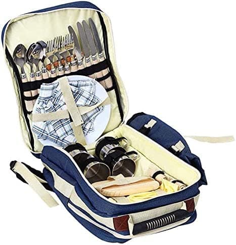 Picnic Backpack For 4 People, Picnic Cutlery Set, Portable Picnic Bag For Family, Outdoors, Hiking, Camping, Barbecuing
