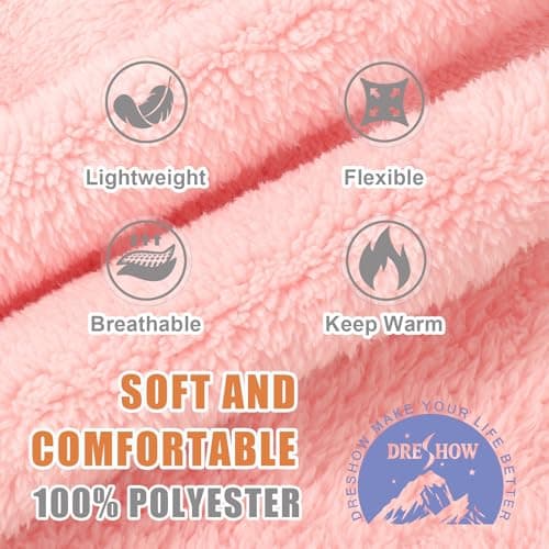 DRESHOW Winter Thermal Fleece Balaclava for Women and Men Windproof Ski Mask Face Cover Neck Warmer Hooded Scarf Cold Weather Beanie Hat with Adjustable Drawstring — view 6