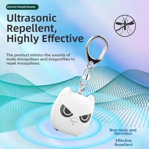 Ultrasonic Insect Repeller USB Rechargeable Portable Electronic Mosquito Deterrent for Camping Travel (White) — view 6