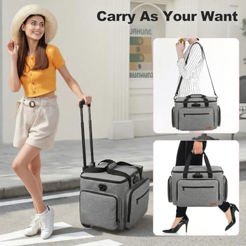 Housolution Rolling Teacher Bag with Wheels, Fits for 17" Laptop, Gray — view 6