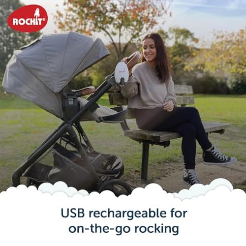 Rockit Rocker Rechargeable Pram Rocker - Baby Pushchair Rocking Device, Soothing Motion for Stroller or Buggy, Adjustable Speed, 60 Minute Timer, Universal Fit — view 5