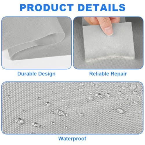 ANOMM Canvas Repair Patch, 10x200 cm Self-Adhesive Fabric Patch, Light Gray — view 3