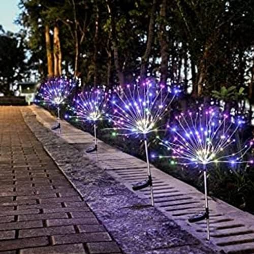 STOREX 90 LEDs Starburst Solar Powered Stake Lights Bright Multicolor LEDs Decor for Outdoor Lawn Valentines Day Pack of 2 — view 4
