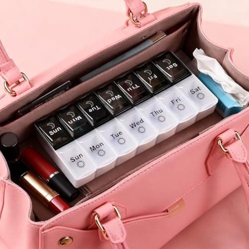 2‑Pack Weekly Pill Box Organiser, 7‑Day AM PM Portable Travel Tablet Case — view 2