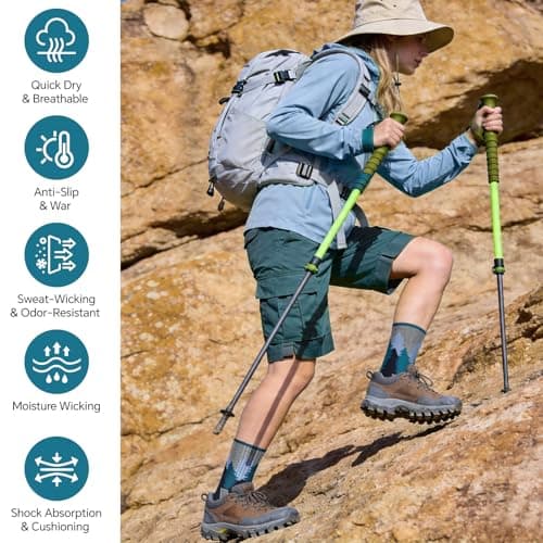 Queenshin Merino Wool Hiking Socks for Women Walking Thermal Thick Warm — view 5