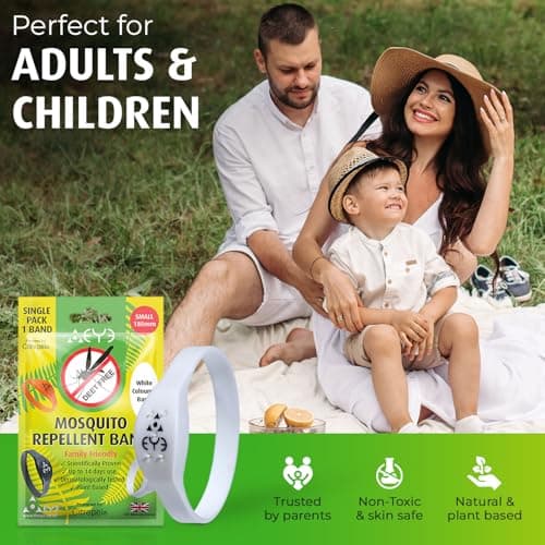 THEYE Mosquito Repellent Bracelet - Anti Mosquito Bracelet for Adults, Children, Kids - 100% Natural, Deet Free Mosquito Repellent Bands - Provides Up to 2 Weeks Protection - White Small — view 3