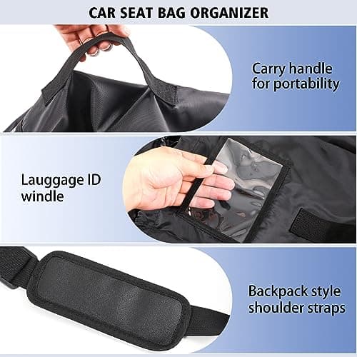 YSSHUI Universal Car Seat Travel Bag for Air Travel - Black — view 4