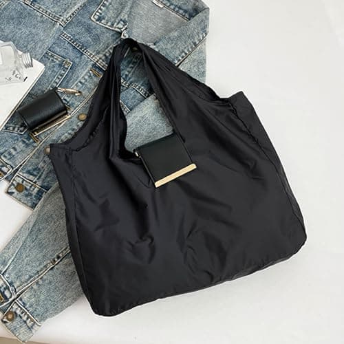 Tuxxjzm Tote Bag Keychain Expandable Keychain Handbag PU Leather Trendy Purses Foldable Keyring Shopping Tote Bag For Women Girls — view 3