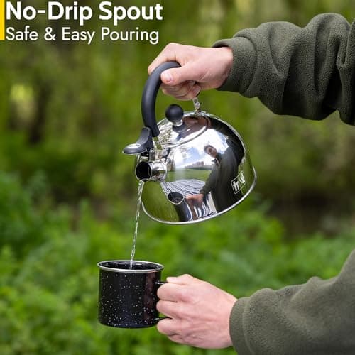 Trail Whistling Camping Kettle, 2L, Silver — view 5