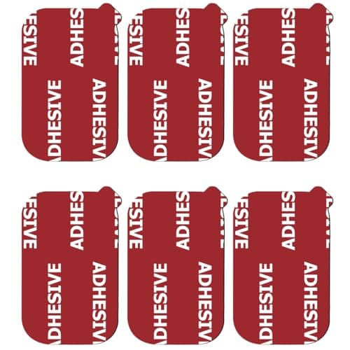 VIIMAKE 6pcs Rectangle Sticky Adhesive Replacement Kit, for Magnetic Car Dashboard Phone Mount Base Sticker Parts, Double Side Tape Adhesive Pads (Red)