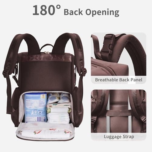 CEI-CEI Neoprene Nappy Changing Bag Backpack Large Newborn Baby Maternity Bags Waterproof Travel Tote for Mom Dad with Insulated Pockets,Changing Pad — view 4
