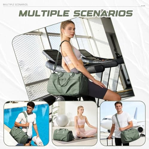 WEPLAN Gym Bag Womens Men Sports Duffle Bag Travel Duffel Bags Weekend — view 6
