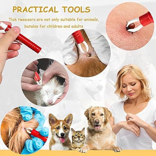 dzqad Tick Remover Tool | Tick Removal Puller Kit for Pet - Multifunctional Pet Grooming Supplies, Portable Quick Cleaning Tools for Yard Outdoor Travel Camping — view 5