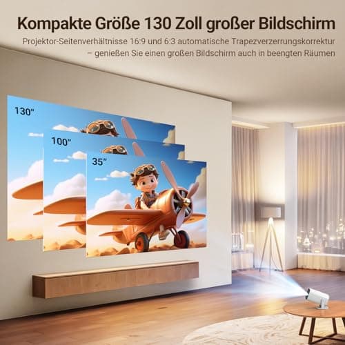 Mini Projector Supports 4K 1080P, 2026 Portable Smart Projector with WiFi 6 and BT 5, Automatic Keystone Correction, Mini Projector 180° Rotation Projector for Home Cinema / Outdoor for Mobile Phone — view 5
