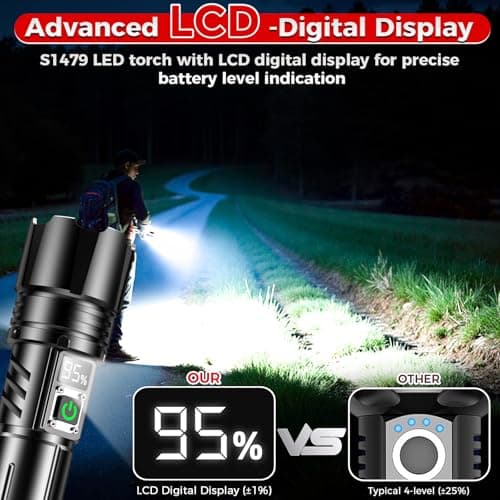 Shadowhawk Rechargeable LED Torch 500000 Lumen Super Bright Flashlight — view 5
