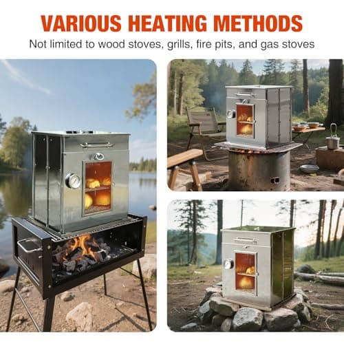 REDCAMP Folding Camping Oven with 3-Tier Grill for Propane Baking — view 6