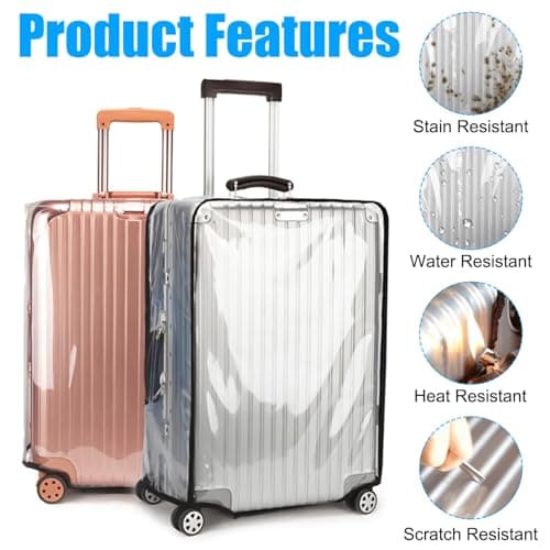 TESSTSY Suitcase Covers for Luggage, 28 inch Transparent PVC Suitcase Cover — view 2