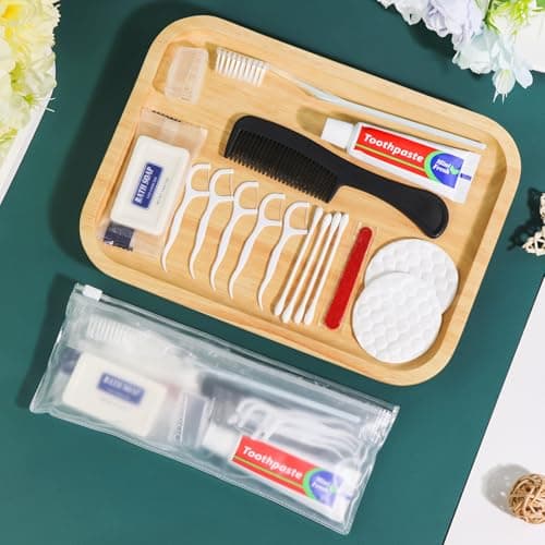 HQSLsund 25 Bulk Personal Hygiene Kit Set, Disposable Toothbrushes with Toothpaste, Floss, Brush, Soap, Vanity Set and Homeless Supplies a — view 2