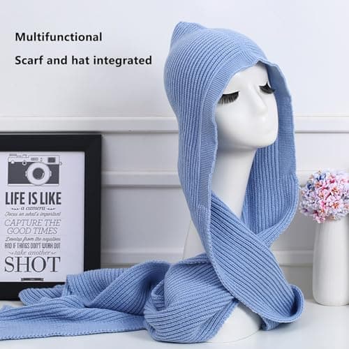 Flight Attendant Uniform Scarf, Fluffy Wool Navy Blue Professional, Corporate Shawl Wrap for Business Travel and Autumn Conferences, Career Accessory Gift — view 4