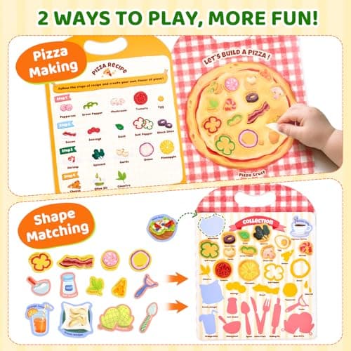 JoyCat Reusable Sticker Book - Jelly Stickers for Toddlers, Pizza-Making — view 3